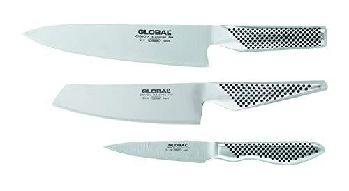 Global 3 Piece Set with Chef's, Vegetable and Paring Knife, 1 pack, Stainless Steel - Sales4U