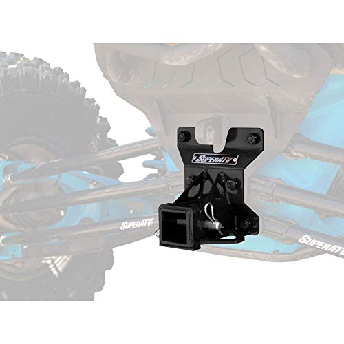 SuperATV 2" Rear Receiver Hitch for Can-Am Maverick X3 900 / X3 X / X3 Max (See Fitment) | Includes Cotter & Hitch Pin | 3/16” Heavy-Duty Steel | Tow up to 1650 Lbs. | Fits Standard 2" Attachments