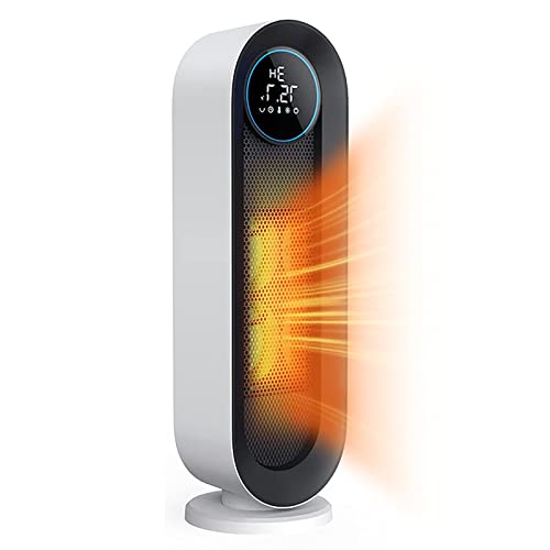 Daxiga Space Heater for Indoor Use, 1500W Electric Portable Heater with Thermostat, Ceramic PTC Room Heater with 3 Modes, 24H Timer, LED Display, Oscillating Heater with Remote for Bedroom, Office
