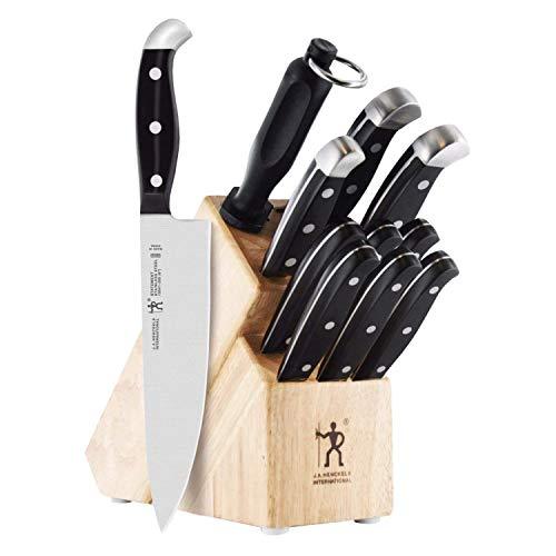 HENCKELS Premium Quality 12-Piece Statement Knife Set with Block, Razor-Sharp, German Engineered Knife Informed by over 100 Years of Masterful Knife Making, Lightweight and Strong, Dishwasher Safe - Sales4U