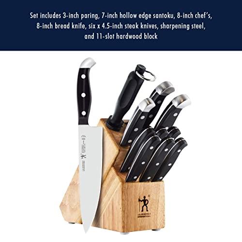 HENCKELS Premium Quality 12-Piece Statement Knife Set with Block, Razor-Sharp, German Engineered Knife Informed by over 100 Years of Masterful Knife Making, Lightweight and Strong, Dishwasher Safe - Sales4U
