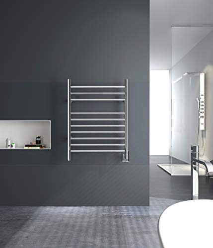 HEATGENE Hot Towel Warmer for Bath Hardwired Heated Drying Rack Straight Bars Mirror Polish