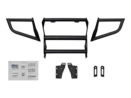 SuperATV Heavy-Duty Front Bumper for Polaris Sportsman 450 / 500 / 600 / 700 / 800 (See Fitment) | Blocks Brush / Debris | Black, Textured Finish | Easy Bolt-On Install | Protects Entire Front End!