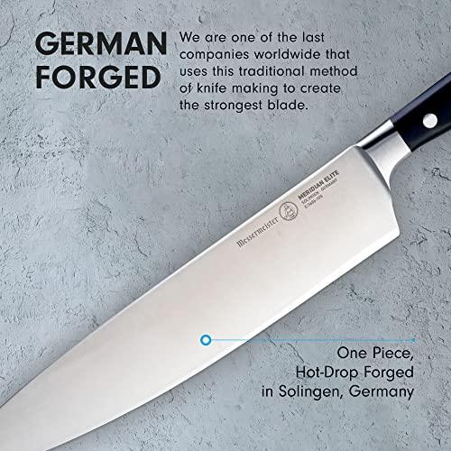 Messermeister Meridian Elite 10” Stealth Chef’s Knife - Fine German Steel Alloy Blade - Rust Resistant & Easy to Maintain - Sales4U
