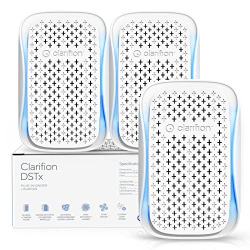Clarifion - DSTx 2.0 Portable Air Purifier (3 Pack) - Plug In Air Ionizer HEPA Air Filter, Mini Personal Air Purifiers For, Bedroom and Pets Helps With Dust, Smoke, Airborne Dust and Odors - Sales4U