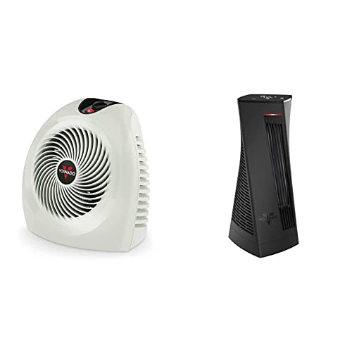 Vornado VH2 Whole Room Space Heater, Linen & OSCTH1 Oscillating Tower Heater