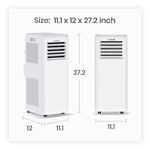 TOSOT 8,000 BTU Air Conditioner Easier to Install, Quiet and 3-in-1 Portable AC, Dehumidifier, Fan for Rooms Up to 250 sq ft, Aovia Series, White - Sales4U