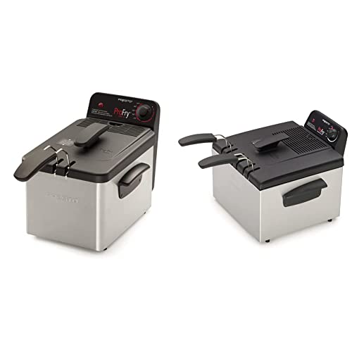 National Presto 05461 Stainless Steel Pro Fry Immersion Element Deep Fryer,Silver & 05466 Stainless Steel Dual Basket Pro Fry Immersion Element Deep Fryer