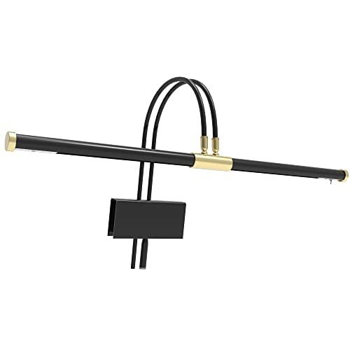 Cocoweb GPLED22D 22" Grand Piano Lamp, LED, Adjustable, Quality Lighting in Black with Brass Accents, with Plug-in Adapter - Sales4U