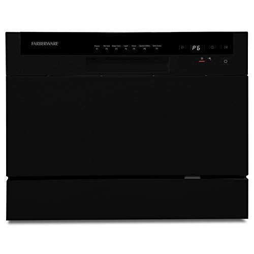 Farberware FCD06ABBBKA 6 Place Setting Countertop Dishwasher, Black