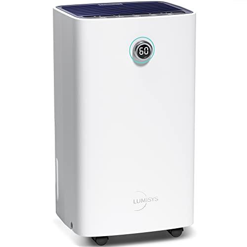 Lumisys 2000 Sq Ft 30 Pints Dehumidifiers for Large Room, Basements, Home, Bathroom, Bedroom, with Auto or Manual Drainage | 36db Industry Leading Noise Reducing | Air Filter, Three Operation Modes, Rotating Knob - Sales4U