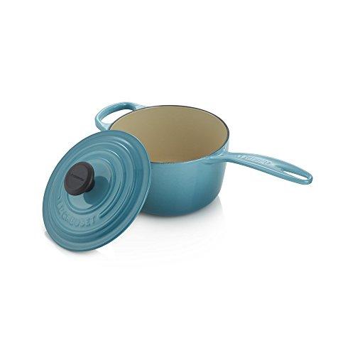 Le Creuset Enameled Cast Iron Signature Saucepan, 1.75 qt., Caribbean - Sales4U