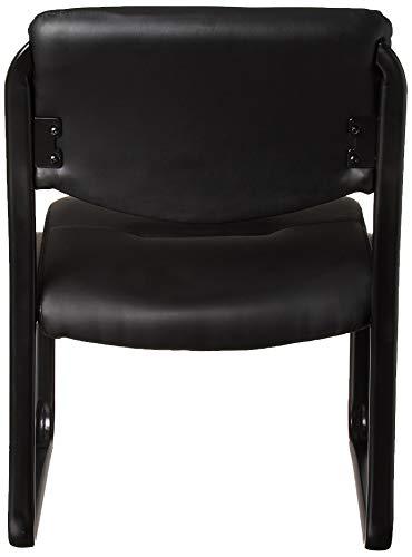 Boss Office Products Leather Sled Base Side Chair in Black - Sales4U
