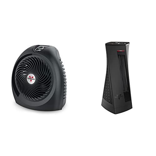 Vornado AVH2 Advanced Whole Room Heater with Automatic Climate Control, Timer, Fan Only Option, Black & OSCTH1 Oscillating Tower Heater
