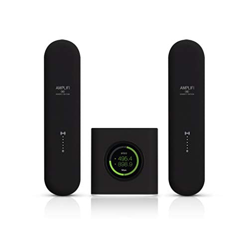 AmpliFi Gamer’s Edition WiFi System by Ubiquiti, Seamless Whole Home Wireless Internet, HD WiFi Router, 2 Mesh Points, 4 Gigabit Ethernet, 1 WAN Port, Ethernet Cable, Replaces Router & WiFi Extenders