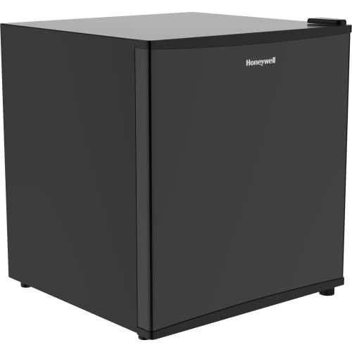 Honeywell Compact Refrigerator 1.6 Cu Ft Mini Fridge with Freezer, Single Door, Low noise, for Bedroom, Office, Dorm with Adjustable Temperature Settings, Black - Sales4U