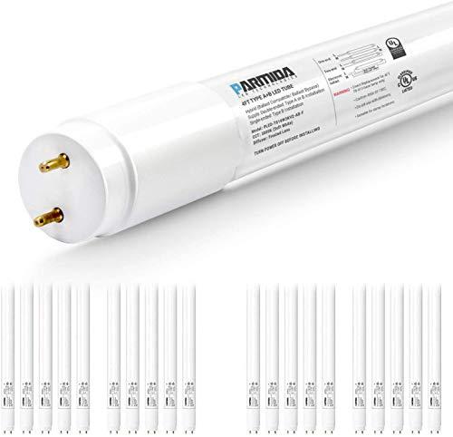 PARMIDA 20-Pack 4FT LED T8 Hybrid Type A+B Light Tube, 18W, Plug & Play or Ballast Bypass, Single-Ended OR Double-Ended Connection, 2200lm, Frosted Cover, T8 T10 T12, UL- 5000K - Sales4U