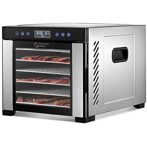 Magic Mill Food Dehydrator Machine | 7 Stainless Steel Trays | Dryer for Jerky, Dog Treats, Herb, Meat, Beef, Fruit | Keep Warm Function, Digital Timer and Temperature Control, Equipped Safety Over-Heat Protection, ETL Approved - (MFD-7070, 7 Stainless St - Sales4U