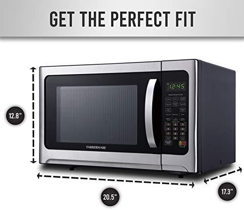 Farberware Professional FMO12AHTBKE 1.2 Cu. Ft. 1100-Watt Microwave Oven With Smart Sensor Cooking and LED Lighting, Brushed Stainless Steel - Sales4U