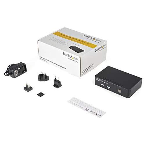 StarTech.com 2 Port USB HDMI KVM Switch with Audio and USB 2.0 Hub - 1080p (1920 x 1200), Hotkey Support - Dual Port Keyboard Video Monitor Switch (SV231HDMIUA) - Sales4U