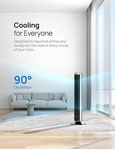 Dreo 42'' Pilot Pro Tower Fan with Remote, 25 DB Quiet DC Portable Bladeless Fan, 90° Oscillating,12H Timer, 9 Speeds,4 Modes, LED Display, Floor Fans for Bedroom Home Office - Sales4U