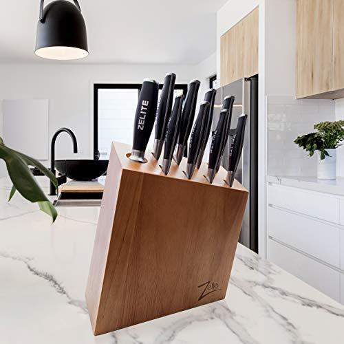 Zelite Infinity Knife Block Set (9-pc), Kitchen Knife Set, Knife Sets for Kitchen with Block - German High Carbon Stainless Steel - INCLUDING 8 Professional Kitchen Knives & Honing Steel 10 Inch - Sales4U