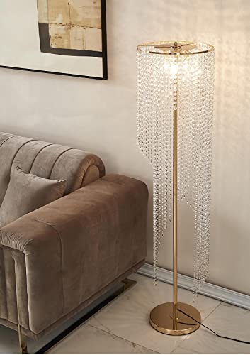 Surpars House Raindrop Crystal Floor Lamp French Golden