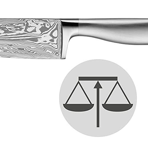 WMF 3-Piece Knife Set Utility Knife Meat Knife Chef's Knife Damasteel Damascus Performance Cut Forged Sharpening Steel Cromargan Stainless Steel 120 Layers of Handles in a Wooden Box Made in Germany - Sales4U