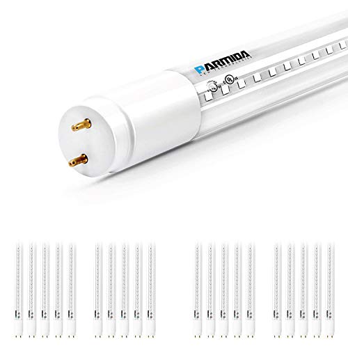 PARMIDA 20-Pack LED T8 Hybrid Type A+B Light Tube, 4FT, 18W (40W Replacement), Clear Cover, Single-End OR Dual-End Powered, 4000K (Cool White), 2200lm, Works with/Without Ballast, UL