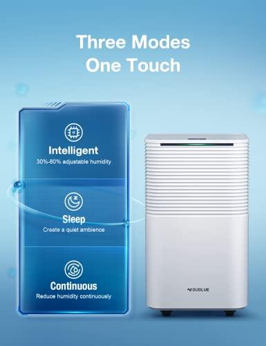 BUBLUE 2000 Sq. Ft 25 Pint Dehumidifier for Basements, Home and Large Room with Auto or Manual Drainage | 36 db Industry Leading Noise Reducing | Integrated Air Filters, 3 Operation Modes, Clothes Drying - Sales4U