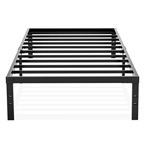 Heavy Duty Twin Platform Bed Frame, NOAH MEGATRON 14 Inch Mattress Foundation Bed Frame, 12 Inch Under-Bed Storage,No Box Spring Needed (Twin)