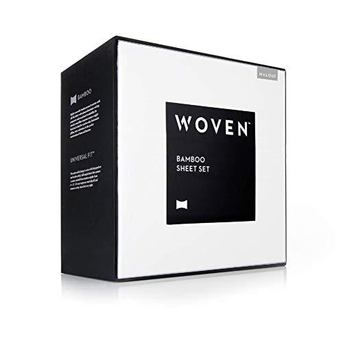 MALOUF 100% Rayon from Bamboo Sheet Set, King, Ash - Sales4U