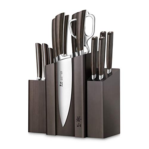Cangshan A Series 1022285 German Steel Forged DENALI Magnetic Knife Block Set, Walnut