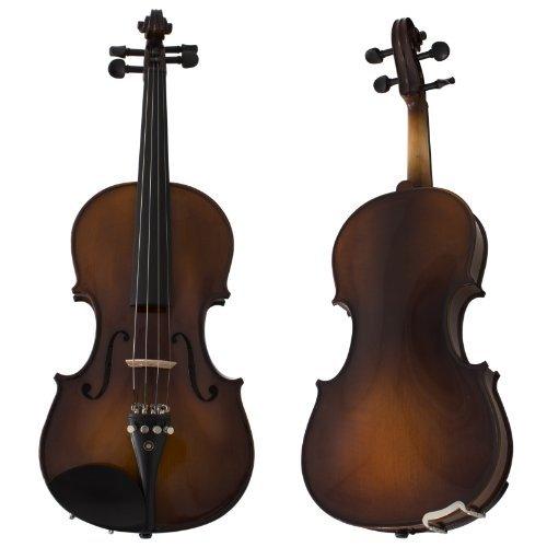 Cecilio CVN-EAV Ebony Fitted Solidwood Violin in Varnish Antique with Deluxe Oblong Hard Case Size 4/4 (Full Size) - Sales4U