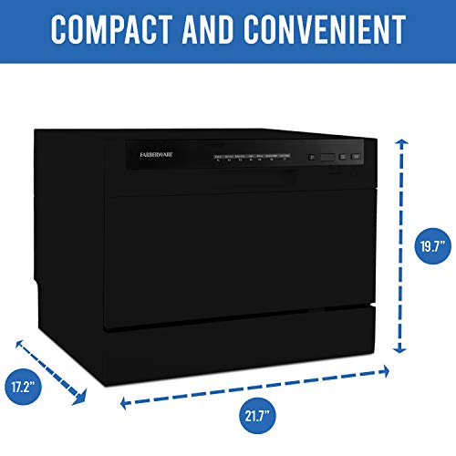 Farberware FCD06ABBBKA 6 Place Setting Countertop Dishwasher, Black