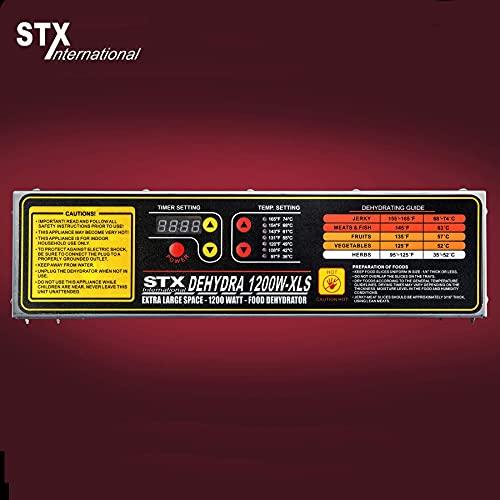 STX International STX-DEH-1200W-XLS Dehydra Commercial Grade Stainless Steel Digital Food Dehydrator - 10 Trays - 1200 Watts - 165 Degree Fahrenheit - Jerky Safe with 15 Hour Timer - Sales4U