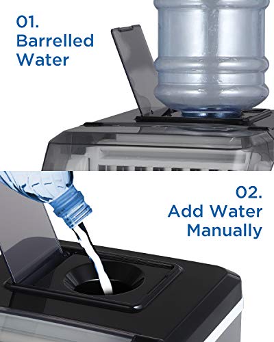 ADT Countertop Ice Maker Machine 1 Gallon Auto Self-Cleaning Square Ice 44Lbs/24H 24 Pcs Ice Cubes in 15 Mins with Ice Scoop