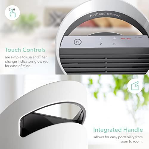 TruSens Air Purifier with UV-C Light + HEPA Filtration | Small | Portable Handle | Simple Touch | Speed Control | Whisper Mode | White - Sales4U