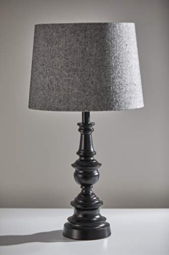 Adesso 1591-01 Classic Set Containing Matching Floor Two Table Lamps, 16" x 16" x 60", Black