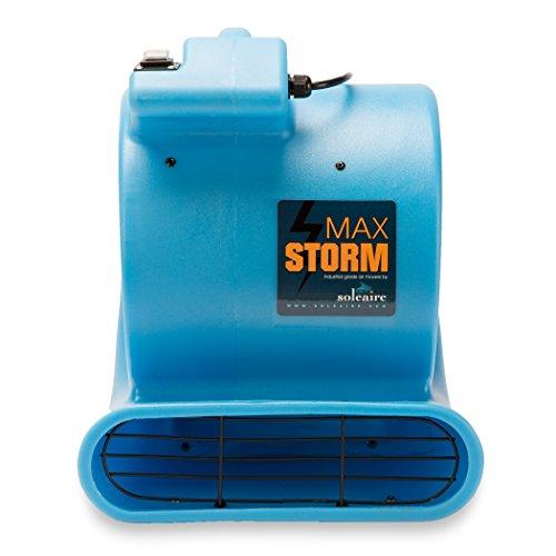 Soleaire Max Storm 1/2 HP Durable Lightweight Air Mover Carpet Dryer Blower Floor Fan for Pro Janitorial Cleaner, Blue, 1 Pack - Sales4U