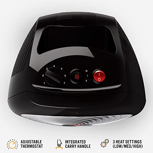 Vornado Velocity 3R Whole Room Space Heater with Timer, Adjustable Thermostat, Black & MVH Vortex Heater with 3 Heat Settings, Adjustable Thermostat, Tip-Over Protection, Black