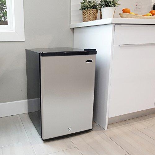 Whynter CUF-112SS CUF-210SS Mini, 2.1 Cubic Foot Energy Star Rated Small Upright Freezer with Lock, Stainless Steel, Black-1.1 Feet - Sales4U