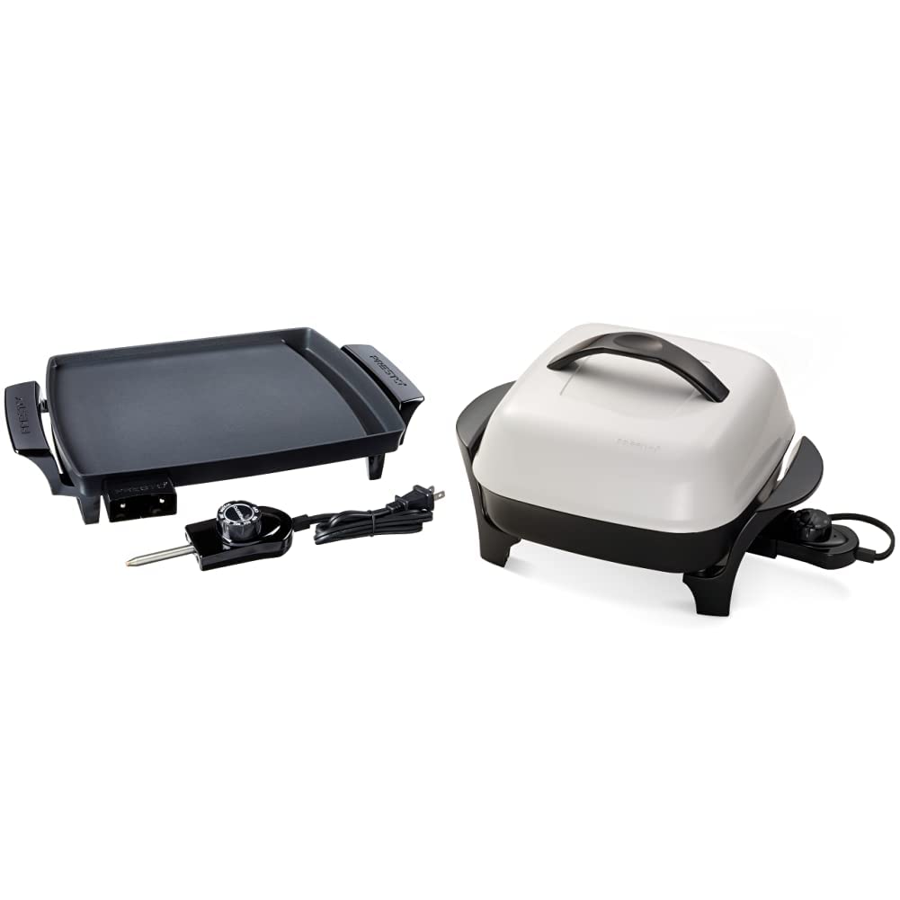 Presto 07211 Liddle Griddle & 06620 11-Inch Electric Skillet,Black/White