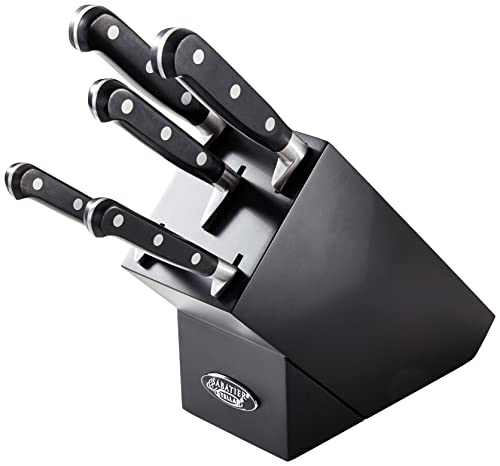 Stellar Sabatier IS60B 6-Piece Set of Knives with Black Knife Block, Razor Sharp Stainless Steel Blades - Fully Guaranteed