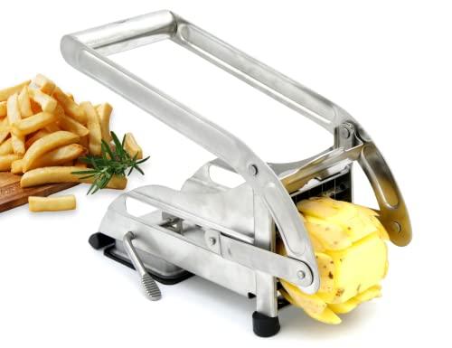 ICO Stainless Steel 2-Blade French Fry Potato Cutter, No-Slip Suction Base, Perfect for use with Air Fryer, (Case of 12) - Sales4U