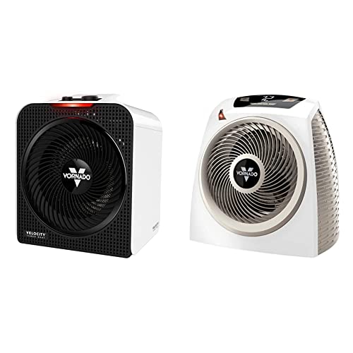 VornadoVornado Velocity 3 Space Heater, White & AVH10 Vortex Heater with Auto Climate Control, 2 Heat Settings, Fan Only Option, Digital Display, Advanced Safety Features, Whole Room, WhiteVornado