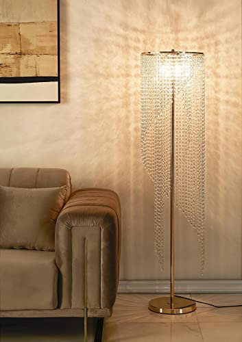 Surpars House Raindrop Crystal Floor Lamp French Golden