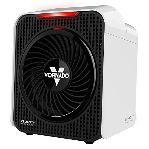 Vornado VMH300 Whole Room Metal Heater with 2 Heat Settings and Adjustable Thermostat, Storm Gray & Velocity 1 Personal Space Heater with 2 Heat Settings and Advanced Safety Features, Small, White