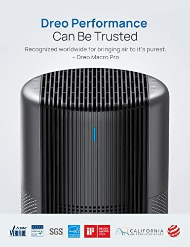 Dreo Air Purifiers Macro Pro, True HEPA Filter, Up to 1358ft² Coverage, 20dB Low Noise, PM2.5 Sensor, 6 Modes, 360 Filtration Cleaner Remove 99.985% Dust Smoke Pollen, Black - Sales4U