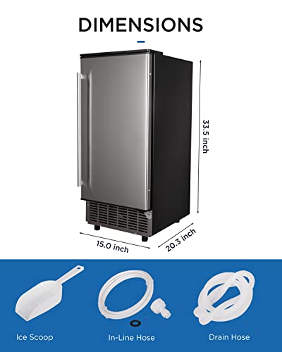 ADT ICE Maker (14.96"x 19.29" x 33.85", Stainless Steel)